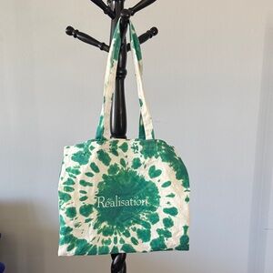Realisation Par Green and White Tie-Dye Tote